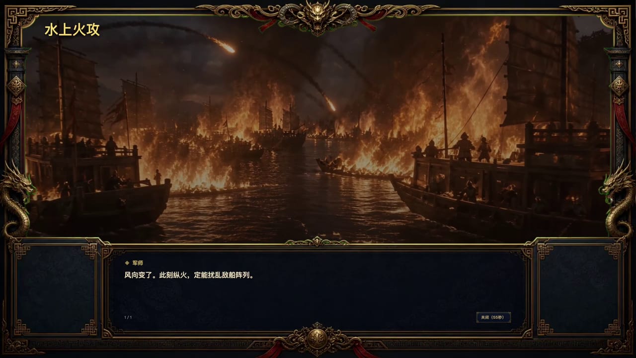 火势在赤壁水战的舰船之间蔓延